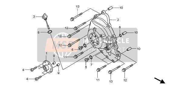 Honda FJS600A 2005 RIGHT CRANKCASE COVER for a 2005 Honda FJS600A